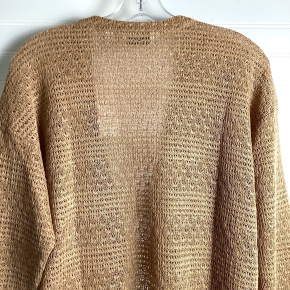 D&CO NWT Open front Knit Cardigan Size Small green/ Tan. - Picture 12 of 14